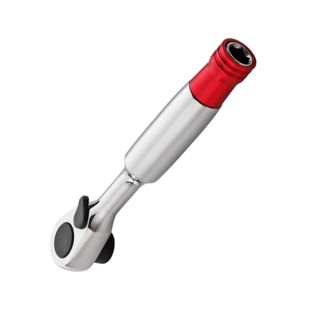 Convenient 1/4Inch Drive Bidirectional Ratchet Wrench With Swivels Head Smooth Handle Bit 7754004698826