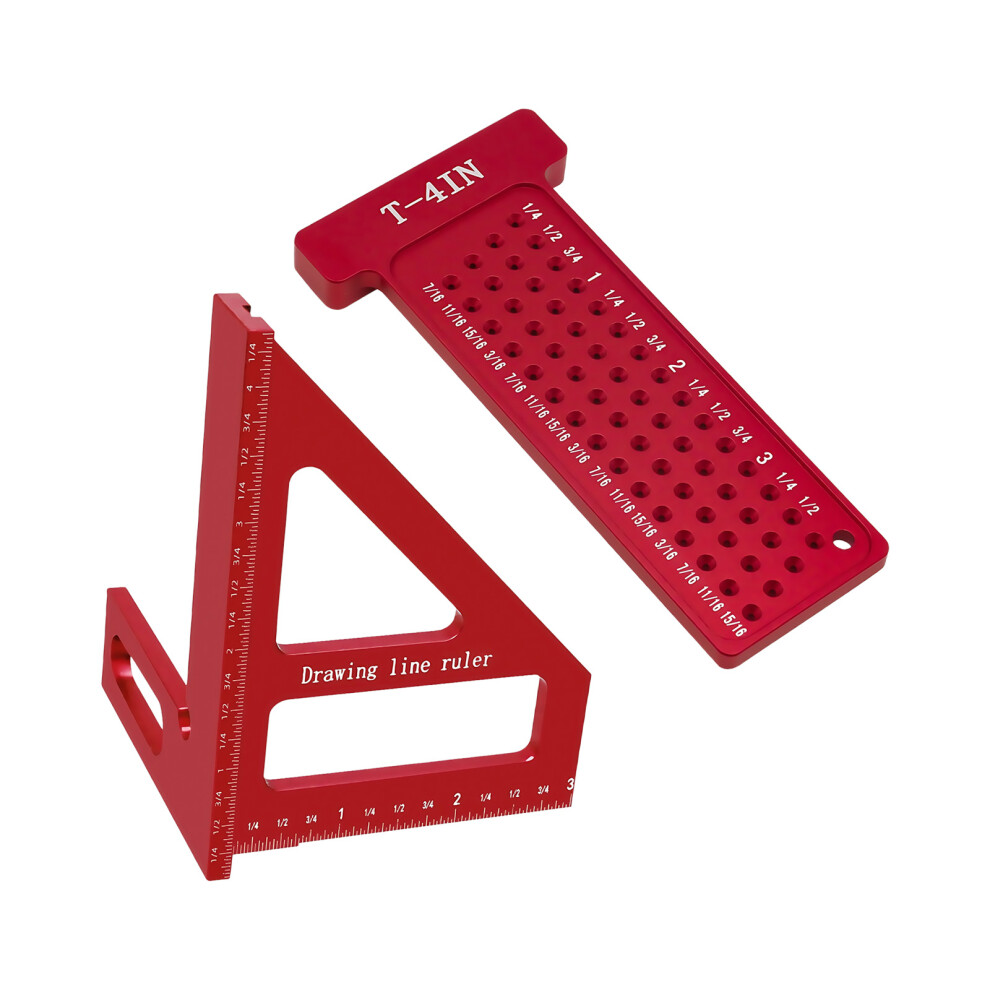 Woodworking Ruler Triangle Scale T Shape Hole Gauge For Precise Measurement T4in 7754004762091