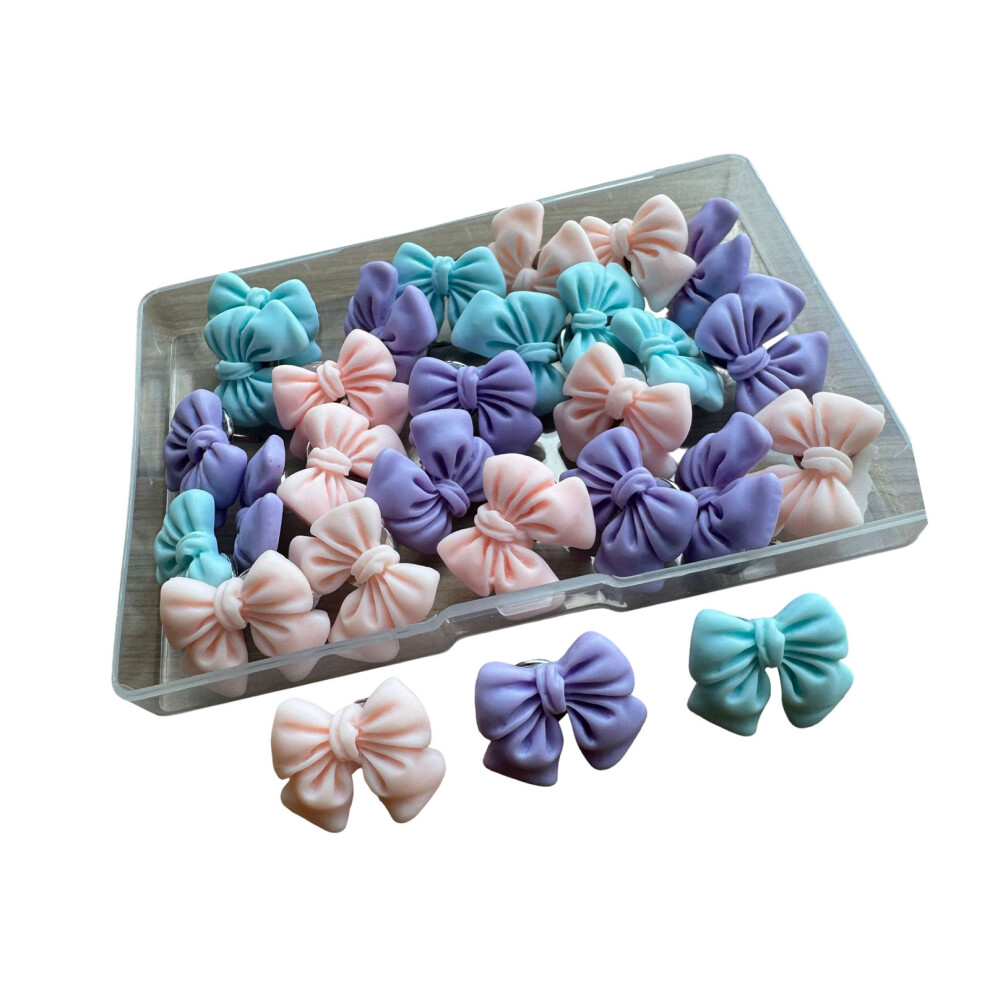 Colorful Bowknot Theme Push Pins Decorative Thumbtacks Set For Bulletin Boards 3 7754004736511