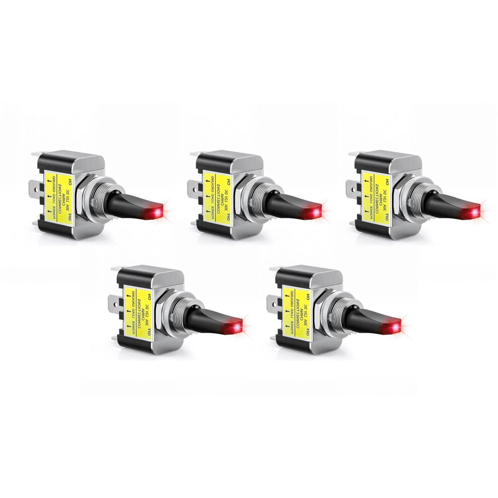 Heavy Duty 30A Rocker Switches With Led Indicator For Automotive Modification Red 7754004728882