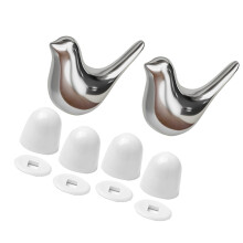 Golden Ornamental Toilet Bolt Covers Ceramic Construction Themed Motorhome Bath Silver