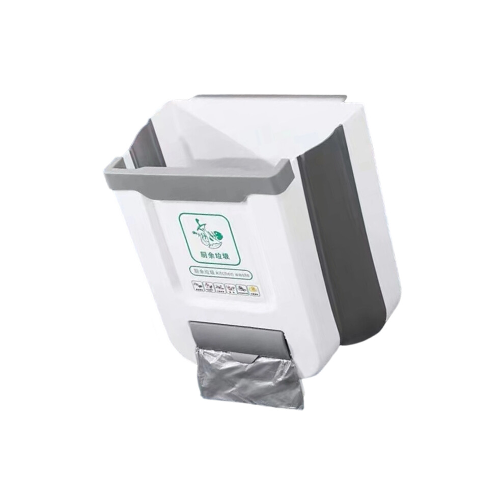 Collapsible Trash Can For Kitchen Space Saver Campers Trailer Hanging Waste Bin 10L White 7754004743441