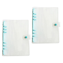 Clear Plastic Flexible Rings Binder Cover with Removable Pages for Notebooks Blue