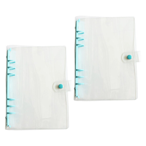Clear Plastic Flexible Rings Binder Cover with Removable Pages for Notebooks Blue
