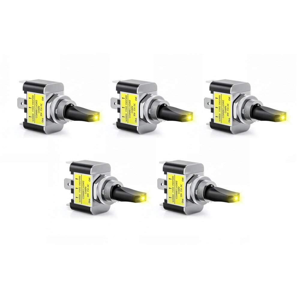 Universal Rocker Switches Led Indicator For Various Automotive Equipment Types Yellow 7754004728981
