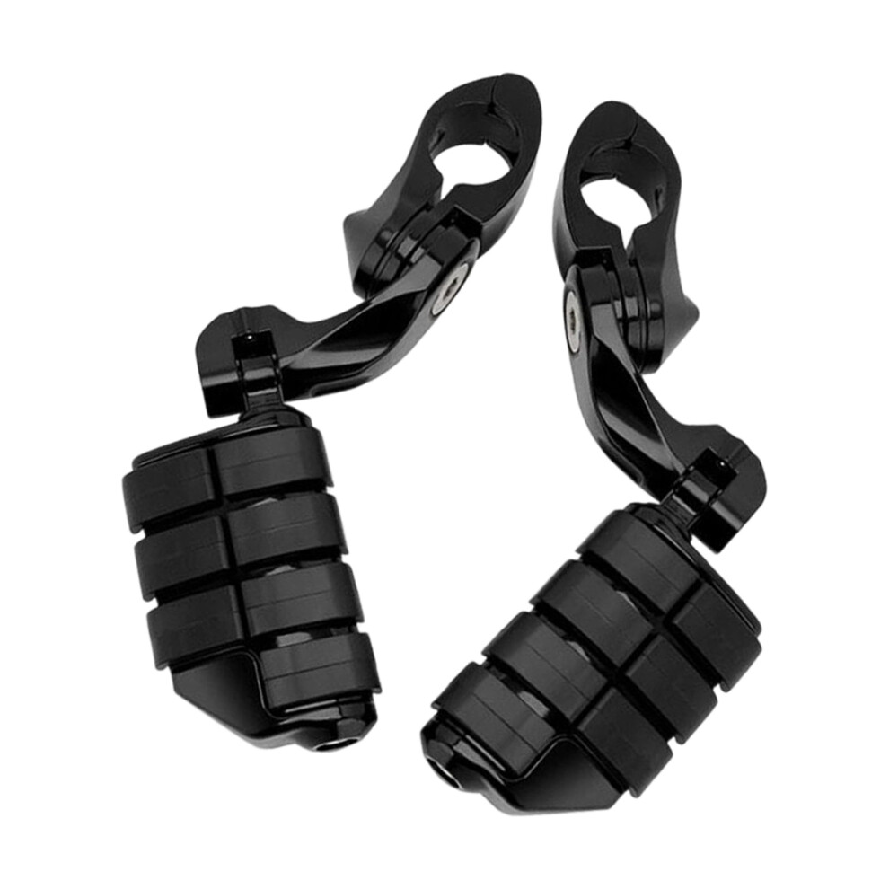 Nonslip Rubber Insert Foot Pegs Motorcycle Foot Rest Floorboards Short Bracket Black 7754004684676