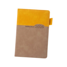 2026 Daily Planner Notebook with 400 Pages Colorful Monthly Tabs for Brown and yellow