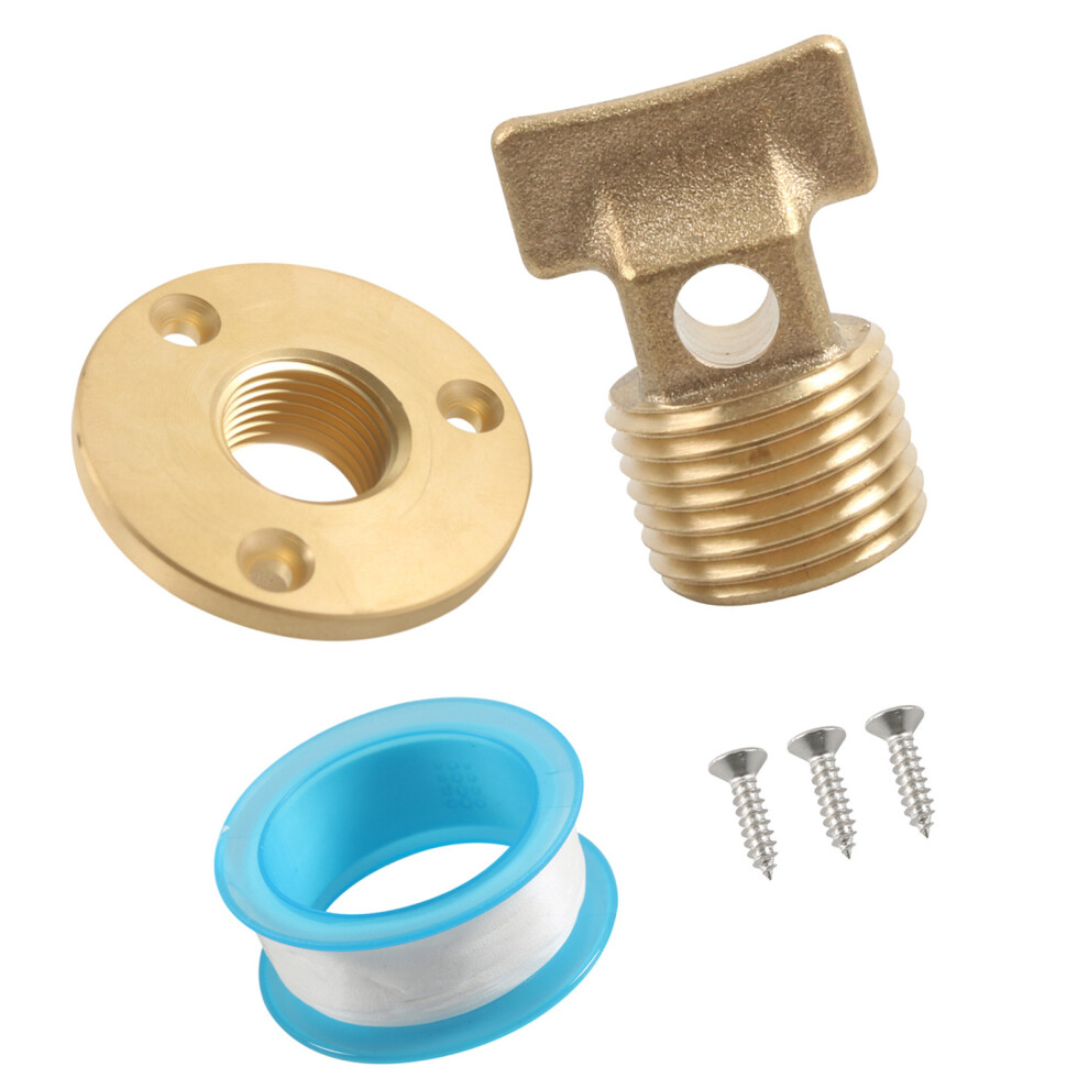 Brass 1/2In Npt Marine Drain Plug For Saltwater Environments Easy Drain Plug Set 7754004695825