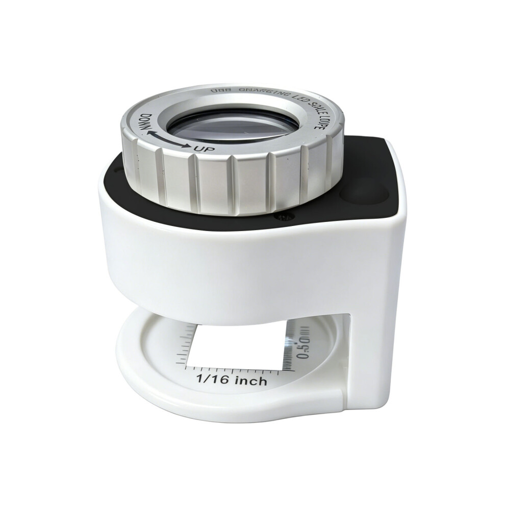 White Clear 30X Magnifier With K9 Opticals Lens And Builts In Led Magnifying Glass