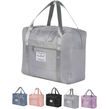 (56*50*25cm, Gray) Cabin Bag,Travel Duffel Bag with Trolley Sleeve, Airlines Underseat Cabin Bag, Large Holdall Foldable Bag Cabin Bag for Travel
