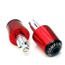 Universal Motorcycle Handlebar End Plugs Strong Aluminum Quick Installation Red