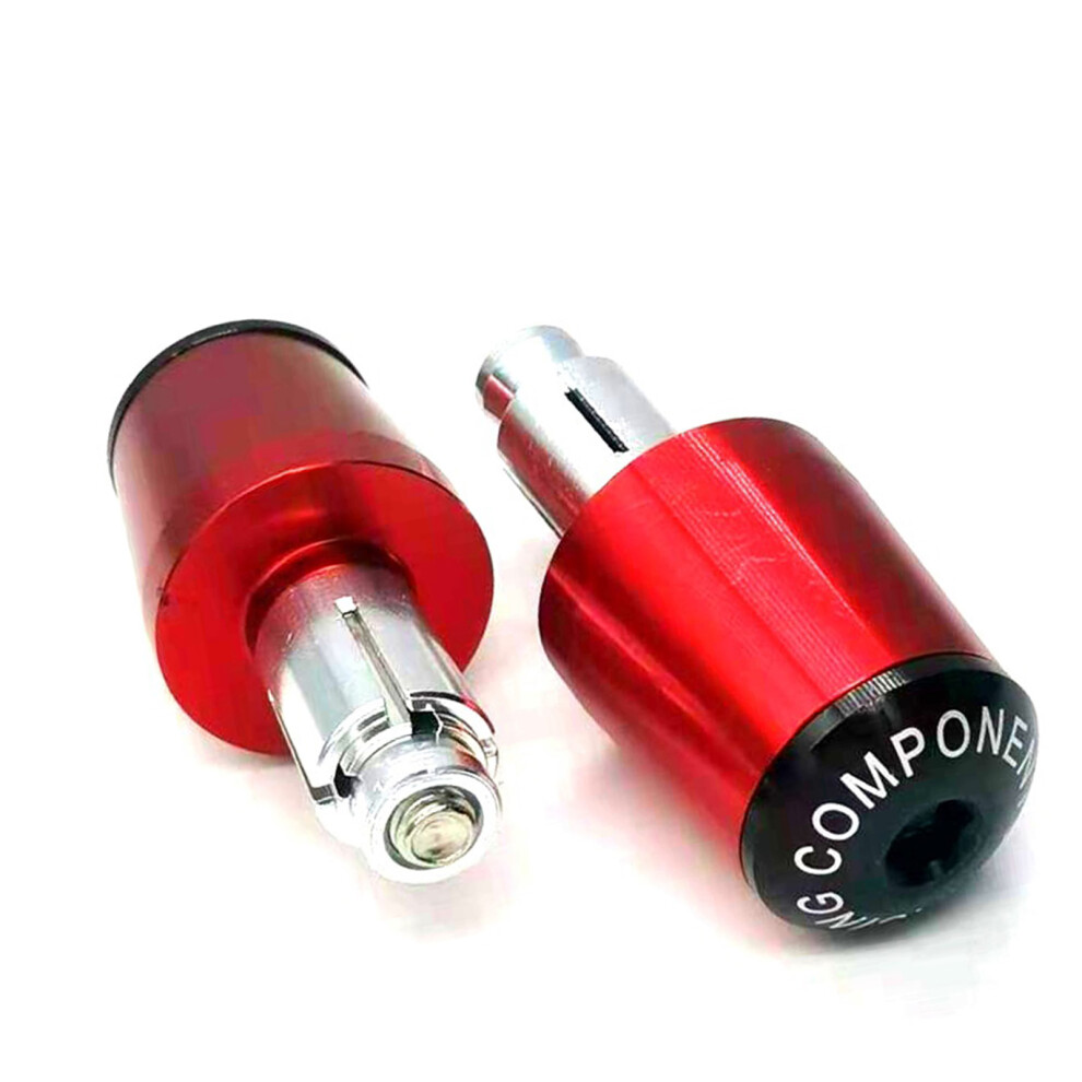 Universal Motorcycle Handlebar End Plugs Strong Aluminum Quick Installation Red 7754004741393