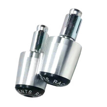 Motorcycle Handlebar End Covers Anti Slip Texture Quick Installation No Tool Silver