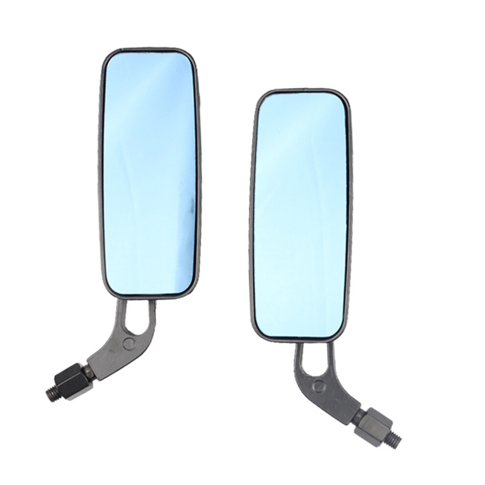 Safety Convex Lens Motorcycle Rearview Mirrors For Reduced Blind Spots Glass Black/Blue 7754004705470