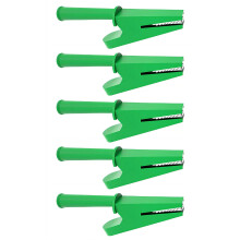 5pcs Copper Plated Alligator Clip With Insulated Rubber And 4mm Hole Green