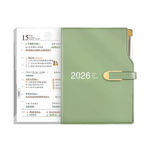 Notebook Work Planner For Time Management With Quality Paper And Compacts Emerald green 6