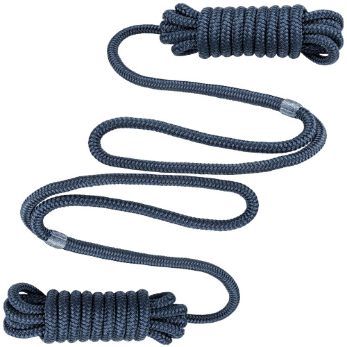 2 Marine Docking Cables Professional Hand Spliced Ends Maximumly Load Capacity Navy blue