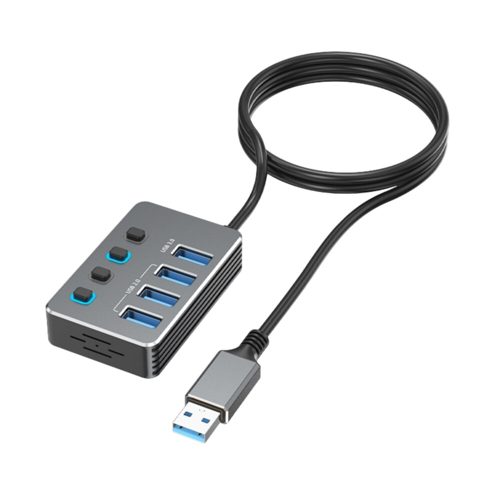 4 Port Usb Adapter Independent Switches For Computers Usb3.0 Usb2.0 150Cm Straight Head 7695001190589