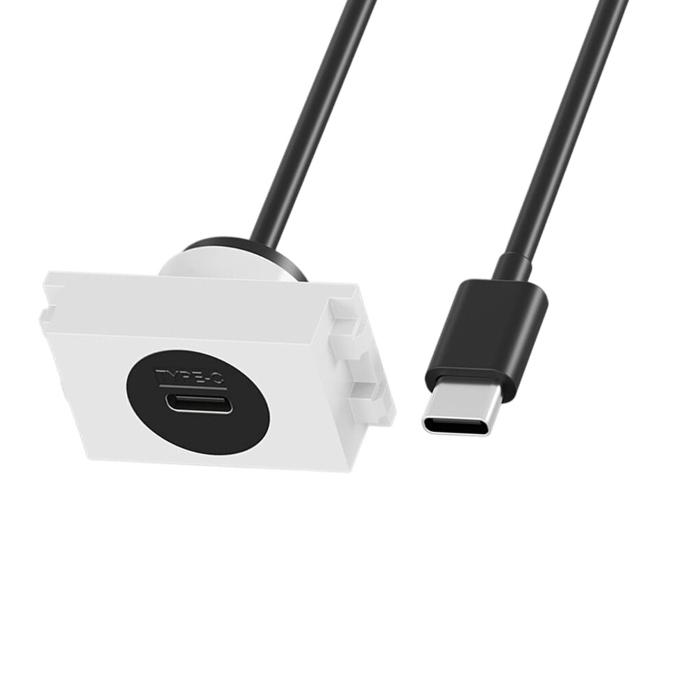 Sleekly Usb C Power Data Adapter Waterproof Type C Socket Panel Mount 25Cm Maleto Female 7695001201681