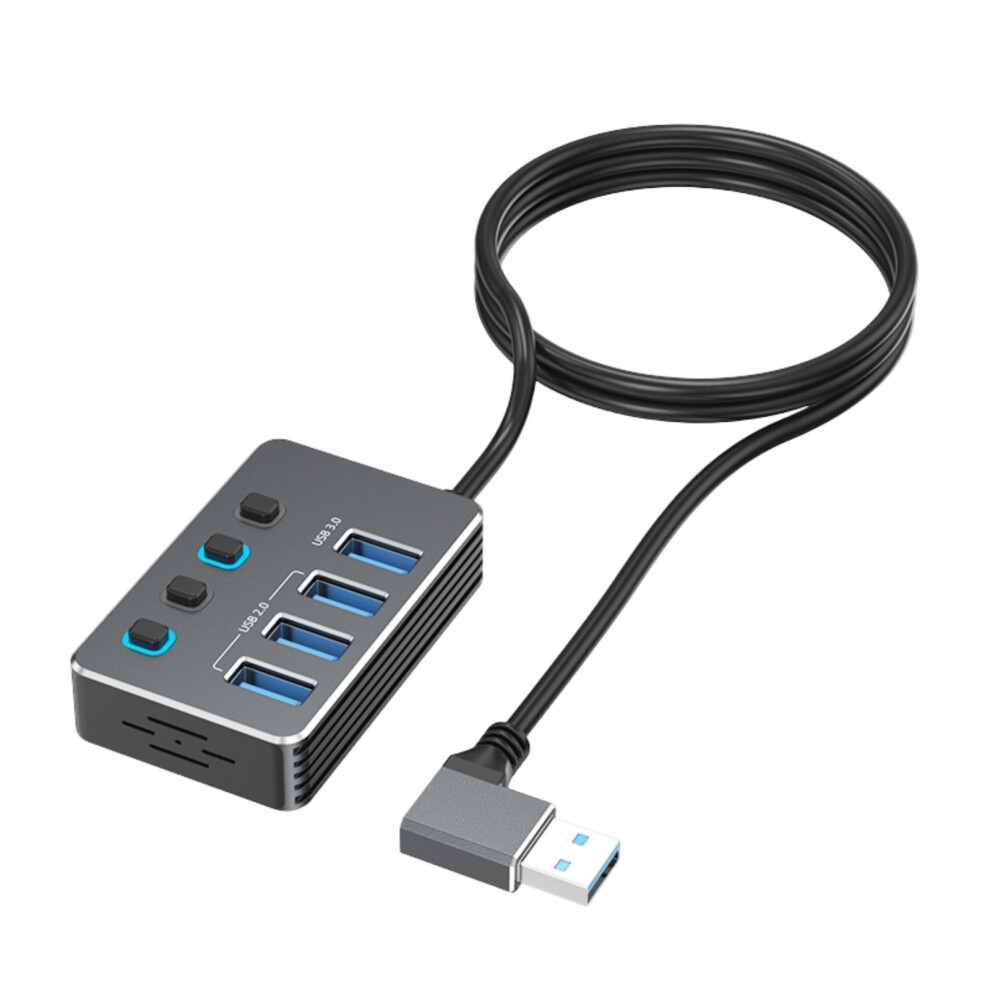 Usb Extender 4 Ports Independent Switches Led Indicators For Laptop Desktop 50Cm Right 7695001190565