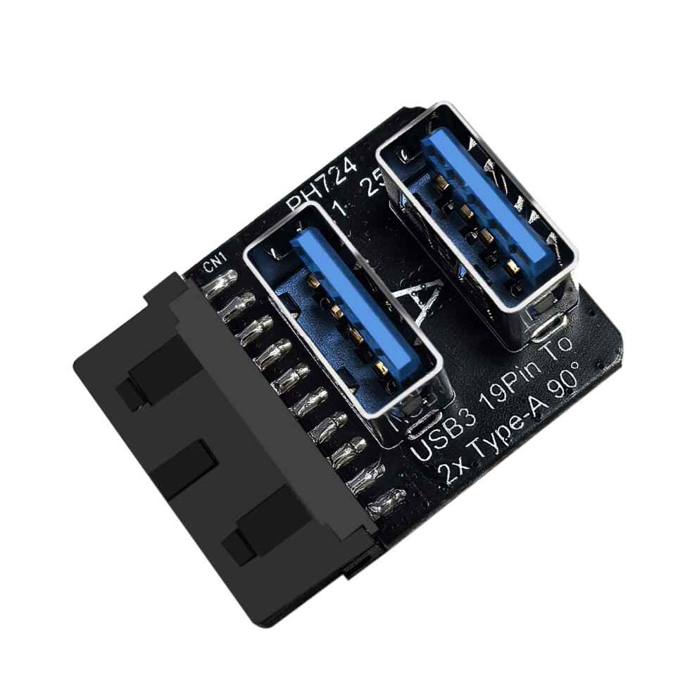 Fast Speed Usb3.0 Double Port 19Pin To Type A 90 Degree Motherboard Adapter B 7695001206488