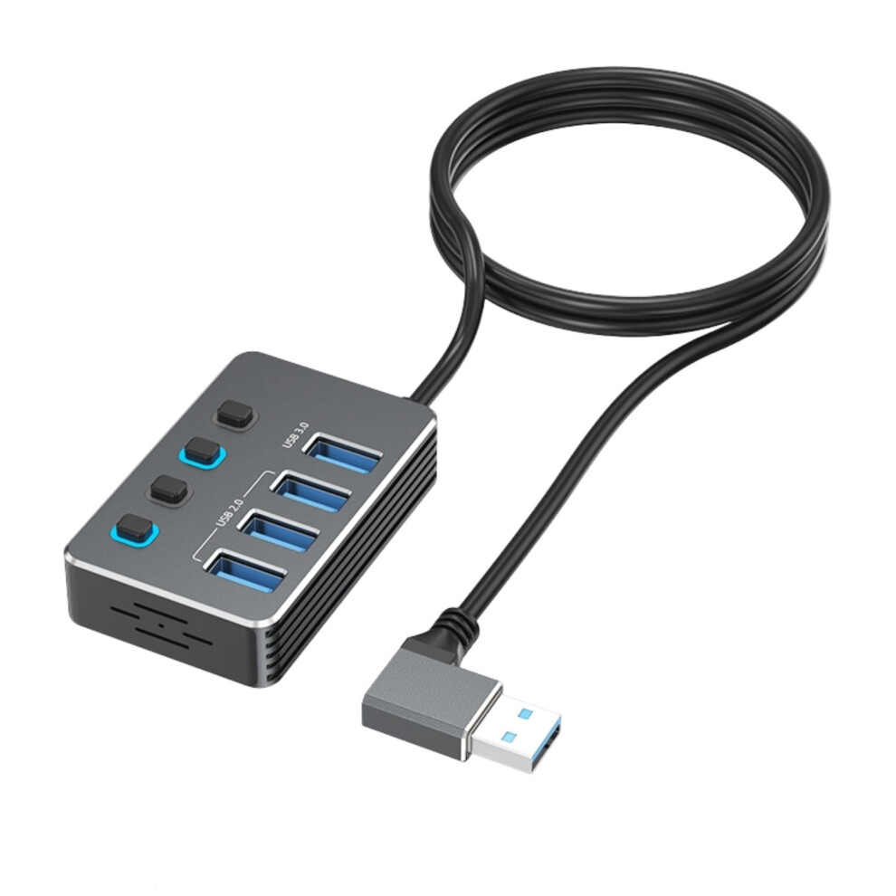 4 Port Usb Adapter Independent Switches For Computers Usb3.0 Usb2.0 Fast Speed 100Cm Right 7695001190695