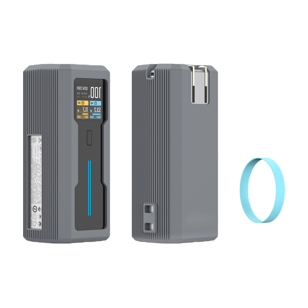Portable Silicone Case For 10 2-In-1 Power Banks Travel Carrying Storage Gray 7695001202077