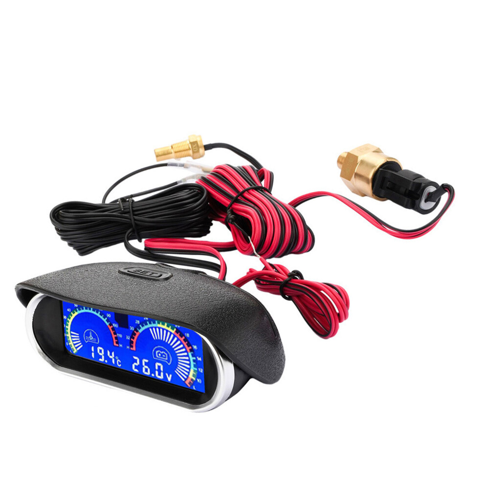 Universal 12V 24V Lcd Display Meter For Water Temp And Voltage Monitoring Automotive B 7754004697898