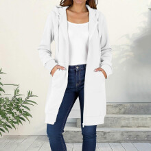 (S, Red) Women's Long Hoodie Autumn Fashion Zipper Fleece Coat Comfortable Oversized Waist Sweatshirt Yellow XXL