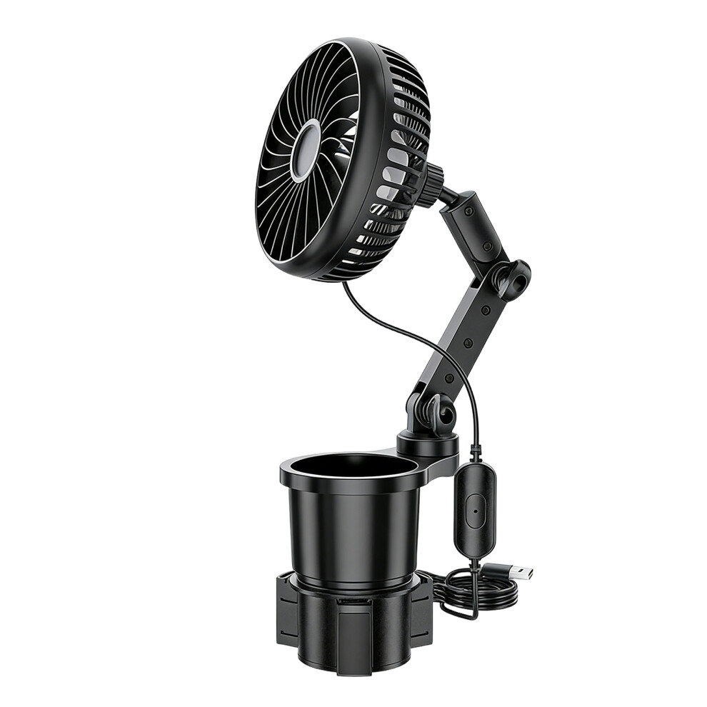 3 Speed Usb Power Vehicle Fan Extendable To Cup Holder Car Cup Holder Extender 7695001157506