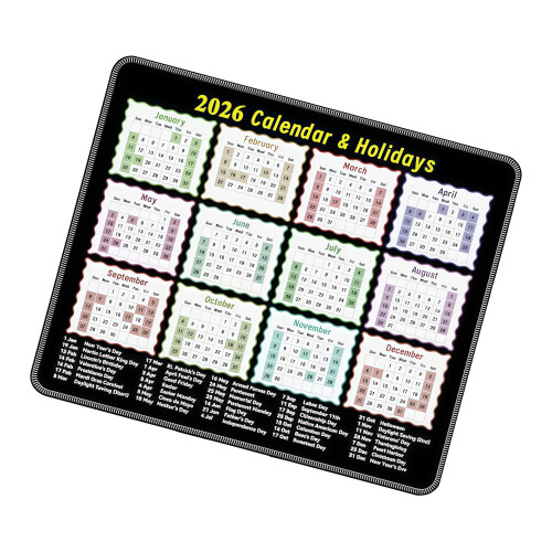 Rubber Mouse Pad Integrated 2026 Full Calendar for Desk Decoration Practical Use