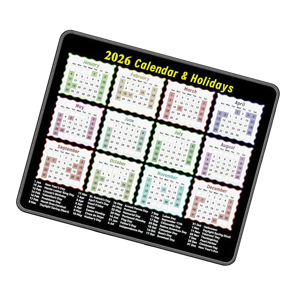 Rubber Mouse Pad Integrated 2026 Full Calendar For Desk Decoration Practical Use 7695001200189