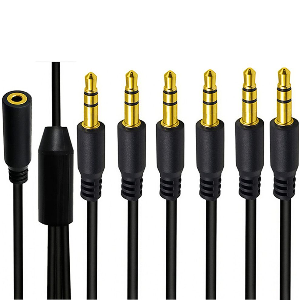 Quality 3.5Mm Auxiliary Splitter Audios Cable Plated Connectors 1M 1 Drag 6 Gold 7695001253093