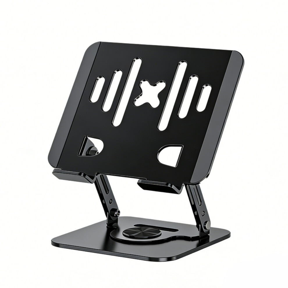 Carbon Steel 360 Swivels Desktop Stand For Laptop And Tablets Foldable Adjustable Gray 7695001176019