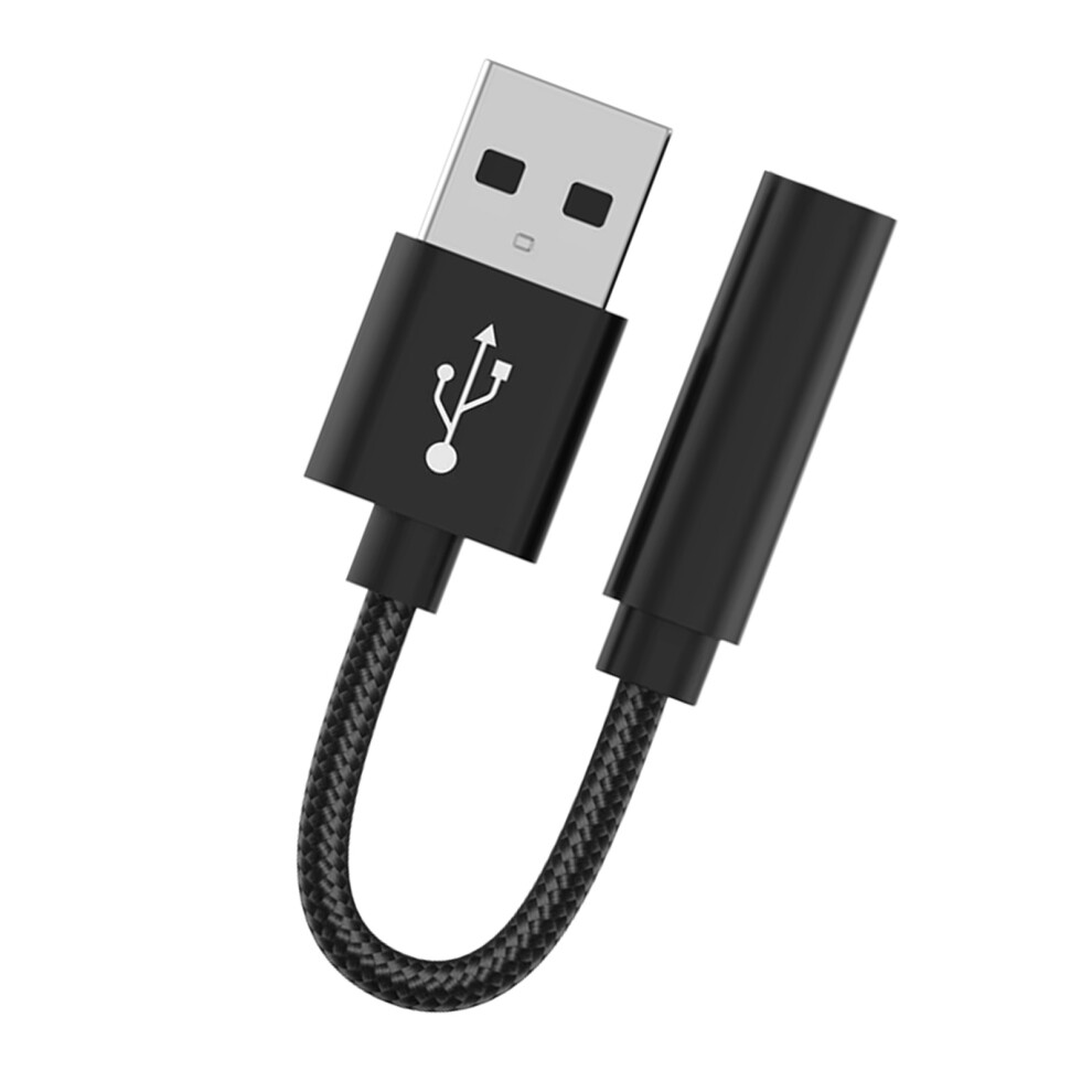 Usb To 3.5Mm Sound Adapter Stereo Cord Headphone Female Car Auxiliary Cable Black 7695001193764