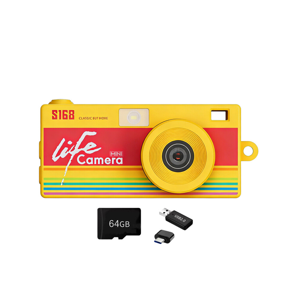 Keychain Camera Photo Video Mini Action Camera Video Recorder 64G Memory Card Yellow 7695001160919