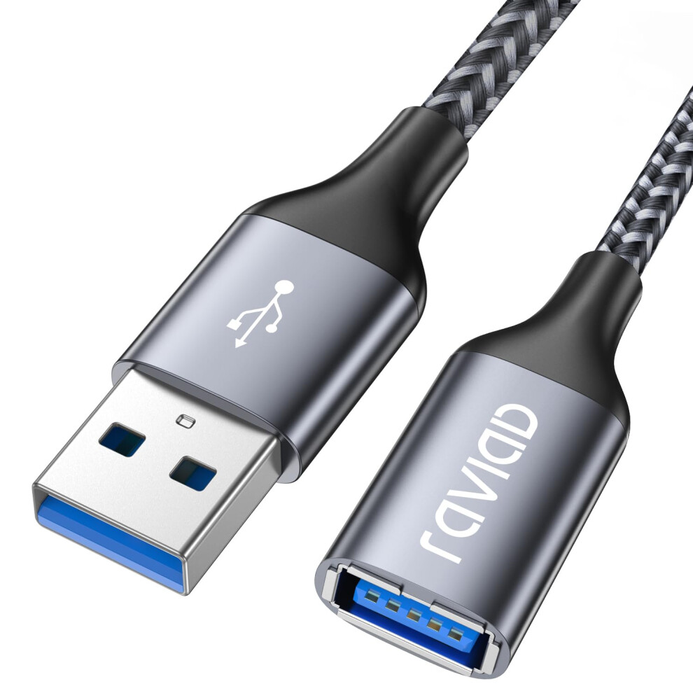 Raviad Usb 3.0 Extension Cable 2M, Usba Male To A Female Cable Usb Extension Lead High Speed 5Gbps Data Transfer Compatible For Printer, Scanner, Cam 5009865501689