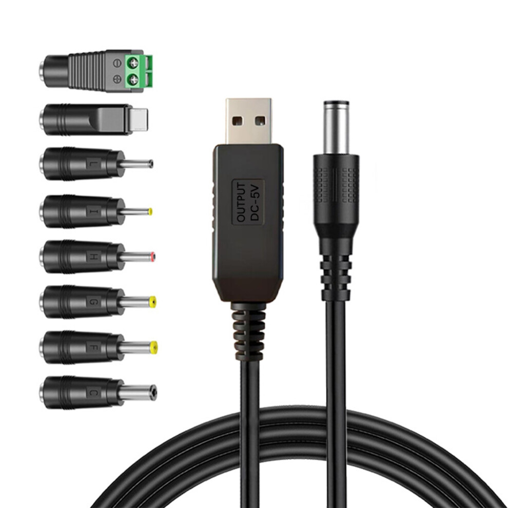 Universals Usb To Dc5.5mm Boost Power Cable 8 Adapters For Multiple Electronics A 7695001196956
