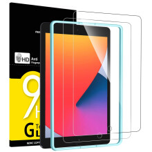 NEW'C 2 Pack Designed for iPad 9(2021)/iPad 8(2020)/iPad 7(2019) 10.2 Inch, 9th/8th/7th Generation, Screen Protector Film - Installation Frame Includ