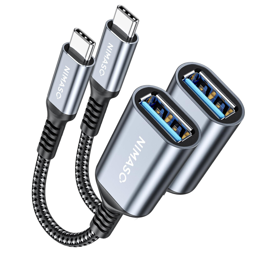 Nimaso Usb C To Usb 3.1 Adapter 2 Pack,Otg Cable Type C Male To Usb Female Otg Adaptor Compatible With Iphone 15,Macbook 2018,Ipad Pro, Samsung Galax 5003180427723