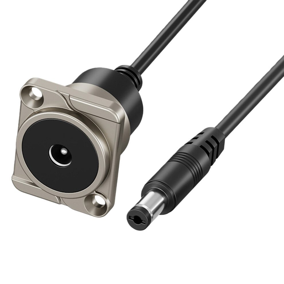 Plugs And Play Dc5.5x2.1mm Female To Male Panel Mount Connectors Sleekly Silver 25Cm 7695001200301