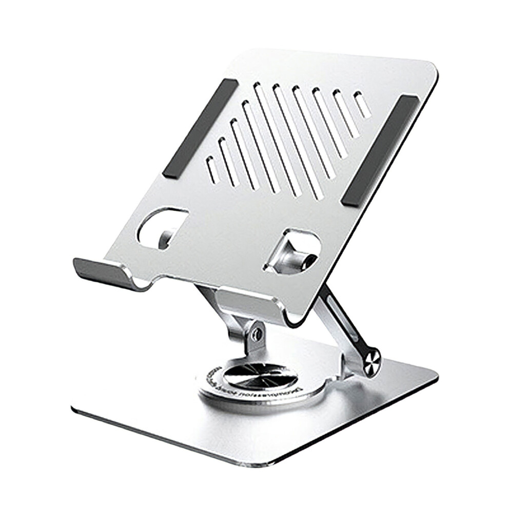Adjustable Tablet Stand With 360 Rotating Base Foldable Tablet Stand For Desk Silver 7695001207690