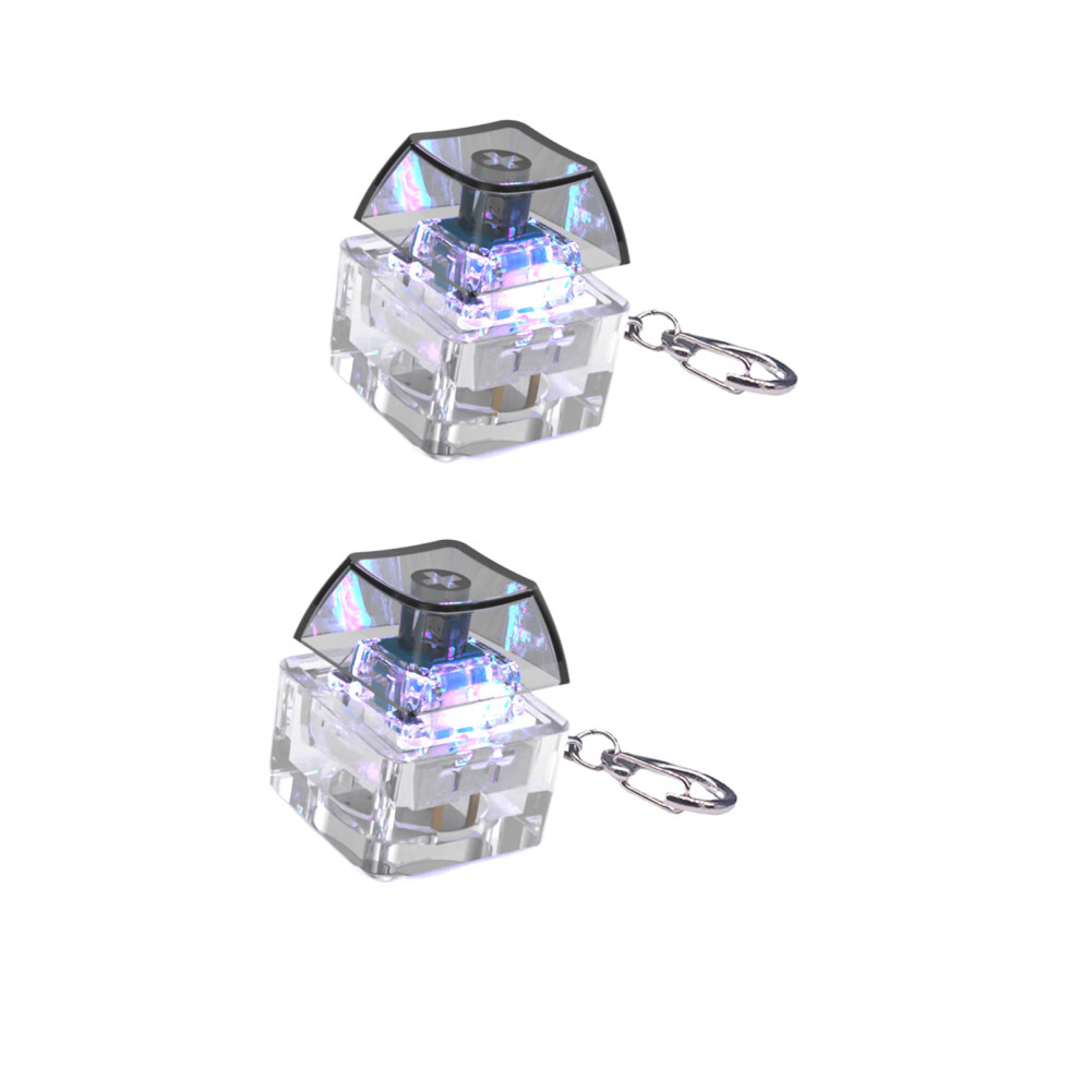 2Pcs Clear Led Illuminated Keyboards Switches Testers Fidgets Toys With Keychains C Light 7695001197311