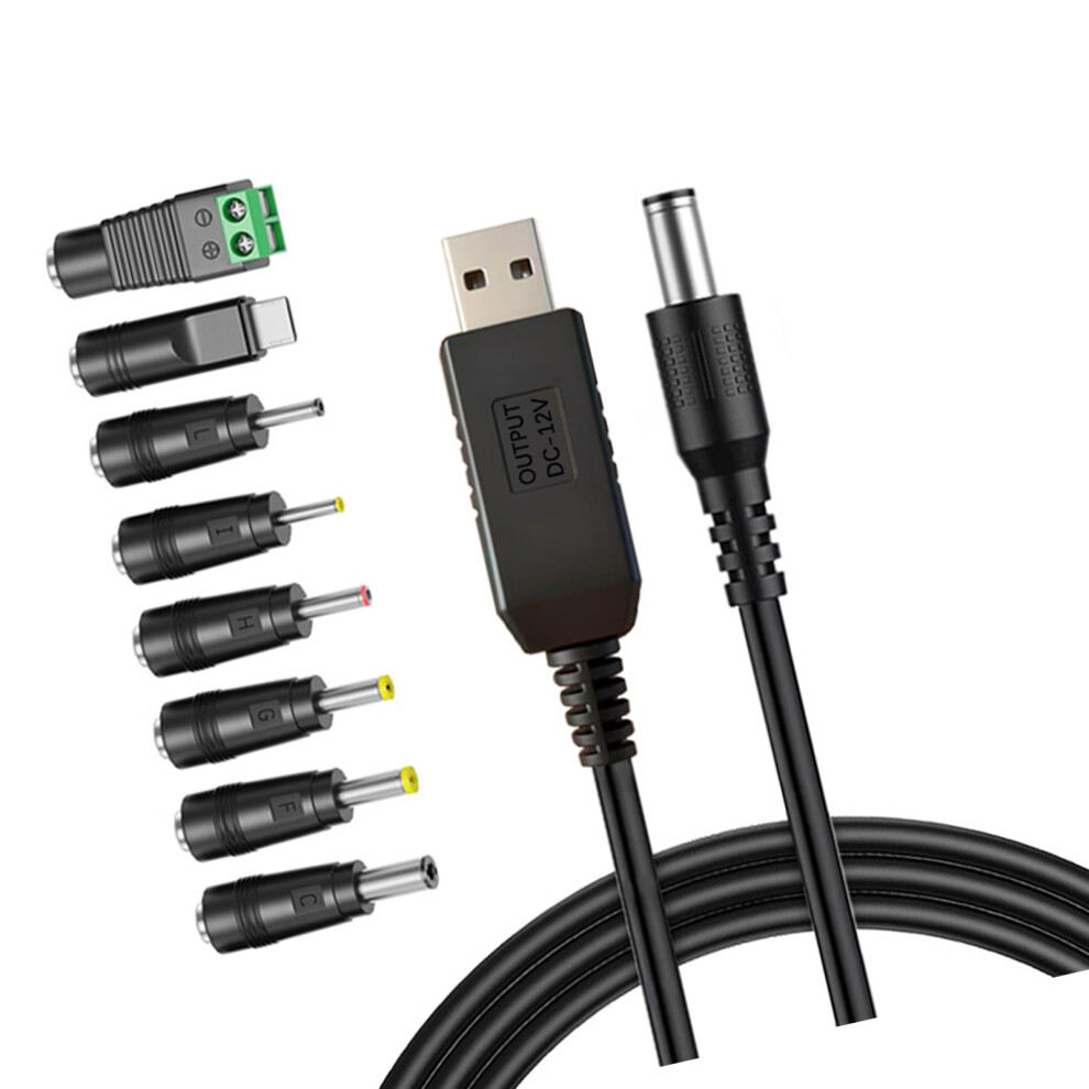 Pvc Usb To Dc5.5mm 5V/9V/12V Stepping Up Converters Cable 8 Adapters For Camera Use C 7695001196949