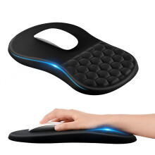 EooCoo Mouse Mat Wrist Support with Massage Design, Gaming Mouse Pad, Ergonomic Wrist Rest Pain Relief Mousepad with Smooth Lycra Surface & Non-Slip