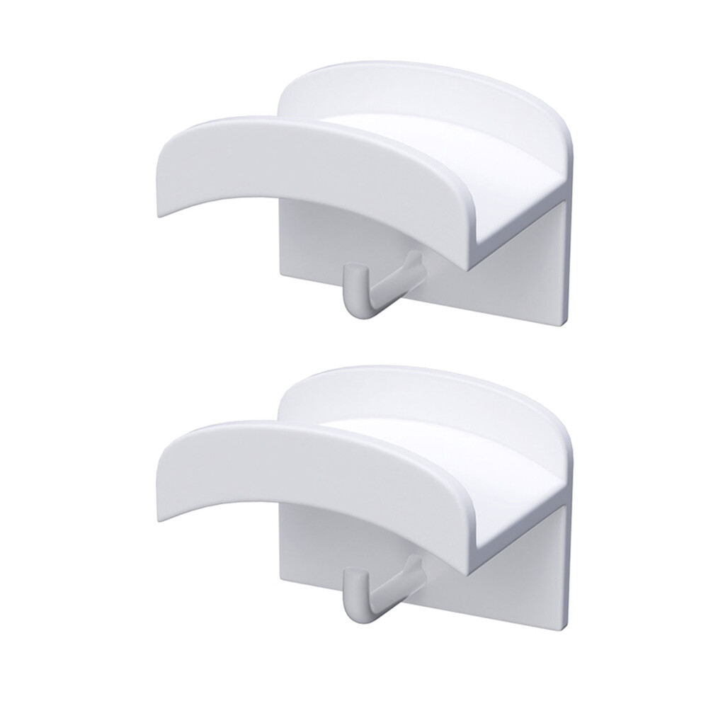 2Pcs Secure Headphone Stand Hanger Hook For Desk Organiser Space Saving Solution White 7695001196857