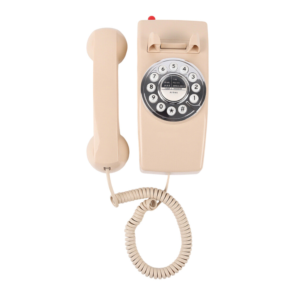 Antique Landlines Telephone With Dials Redial Led Indicator Ivories Color Round Button 7695001216142