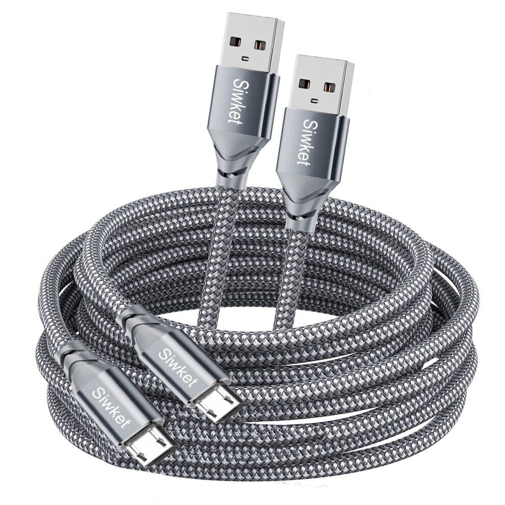 Siwket Micro Usb Cable 2Pack 3M Braided Usb A To Micro Charge Cable Android Charger Cable Data Sync Cord For Samsung Galaxy J7,S7,S6,Kindle Fire,Fire 5004957798282