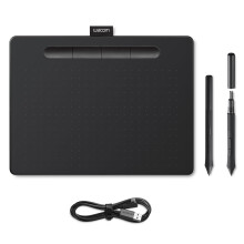 Wacom Intuos Medium Drawing Tablet - Digital Tablet for Painting, Sketching and Photo Retouching with pressure sensitive pen, black - Ideal for Work