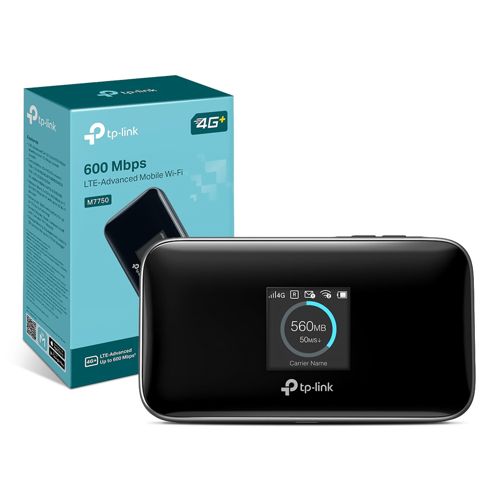 Tp-Link M7750 4G+ Cat12 Lte Router With Sim Slot,Dual Band Mobile Wifi Router,600Mbps Portable Wifi,Plug And Play Mifi,Screen Display,Long Battery Li 5000493952959